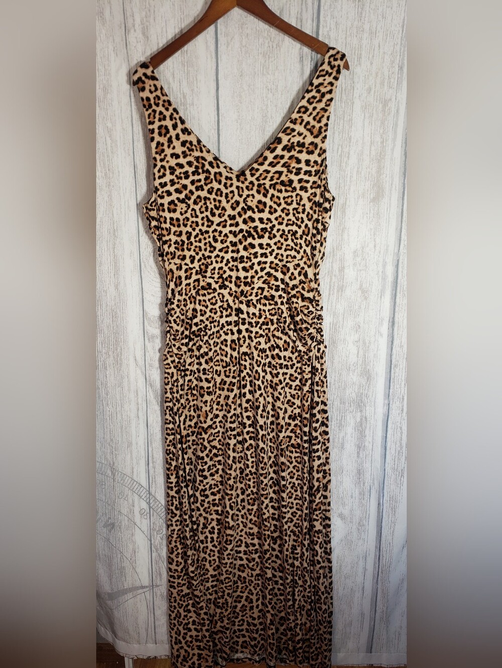 INC International Concepts Leopard Print Sleeveless Maxi Dress V-Neck